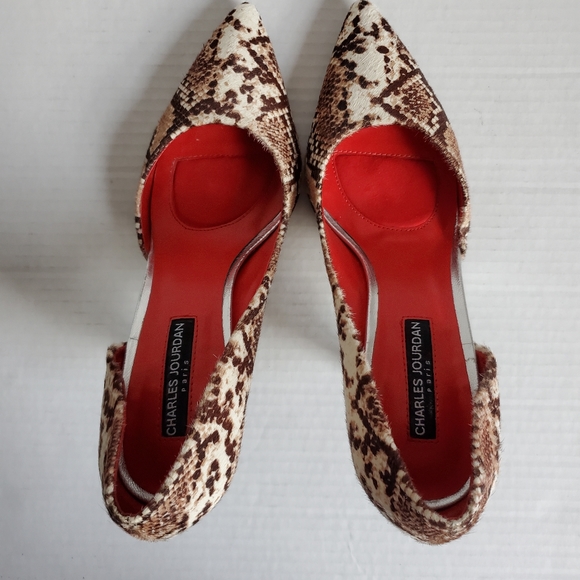 Charles Jourdan Cakdhair Reptile Print d'Orsay Pump 8.5 - Picture 8 of 11